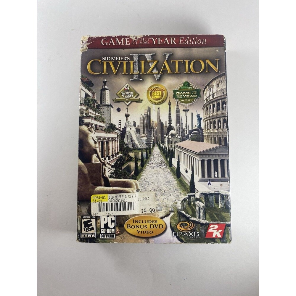 Sid Meier's Civilization IV (Civ 4) Game of the Year PC  Video Game-Minus Disc 1